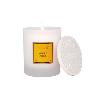 Bougie Parfumée Cire Végétale AMBRE COLLINES DE PROVENCE