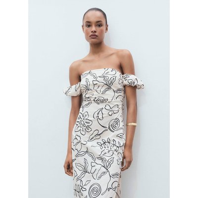 Robe bustier à fleurs MANGO