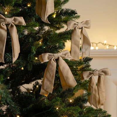Set of 6 Clip-on Velvet Bow Tree Decorations SO'HOME