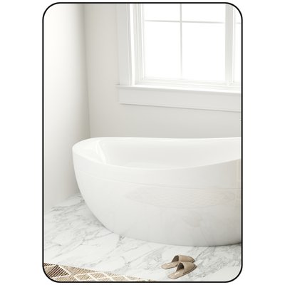 Miroir mural rectangulaire 50 x 70 cm cadre alliage aluminium noir HOMCOM