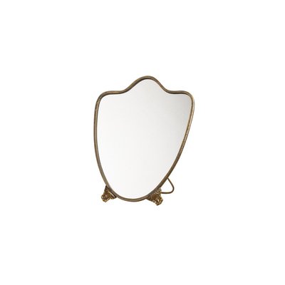 Miroir à poser victorien festonné métal doré- 22x3x18 cm WADIGA