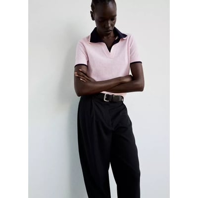 Polo en jersey avec col contrastant MANGO