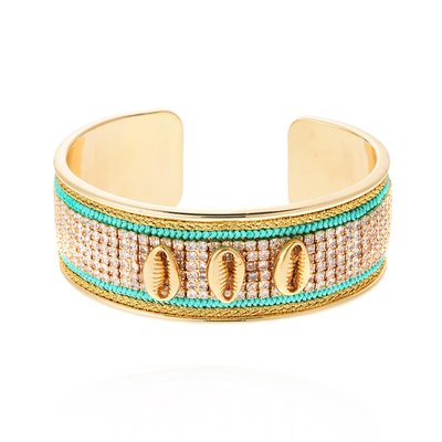 Bracelet jonc ajustable avec coquillages et strass DIADEMA HIPANEMA
