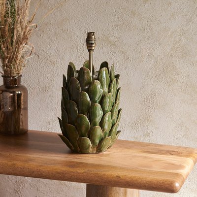 Leafy Table Lamp Dark Olive Glaze SO'HOME