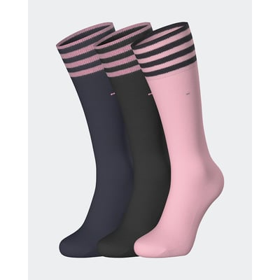 Lot de 3 paires de chaussettes hautes, motifs rayés EDEN PARK