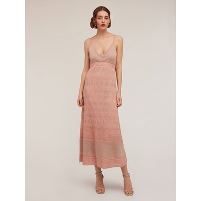 Robe longue en maille ouvragée mélangée de viscose et fil textile MOTIVI