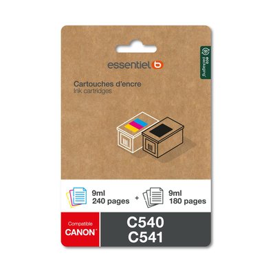 Cartouche d'encre C540/C541 Noir + 3 couleurs ESSENTIEL B