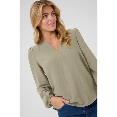 Blouse à manches longues KAnita, col v, coupe droite KAFFE