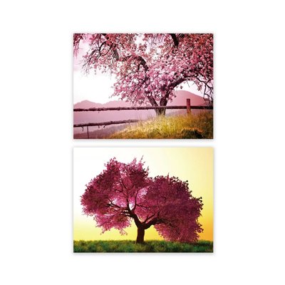 Set de 2 tableaux décoratifs photo Arbres en Fleurs - 60x80cm WADIGA