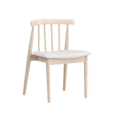 Lot de 2 chaises en tissu et bois massif- FLORA VENTURE HOME