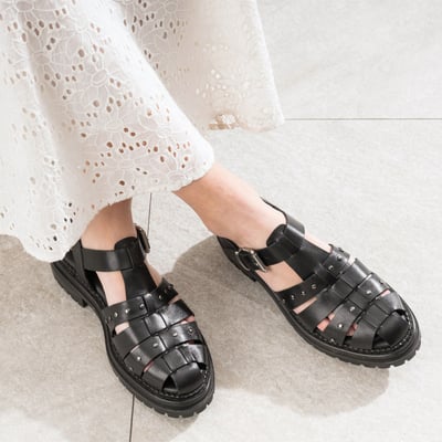 Sandale Plate en cuir NABIL TEXTO