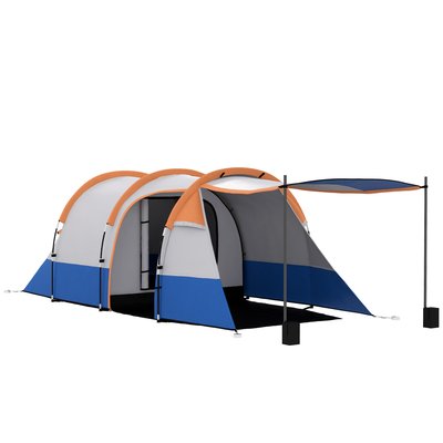Tente de camping 2-3 pers. porche 3 portes étanchéité 2000 mm sac OUTSUNNY