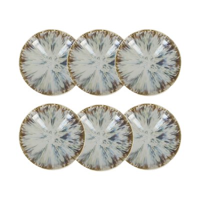 Lot de 6 assiettes creuses abstraites en porcelaine 21cm, MAKA NOVASTYL
