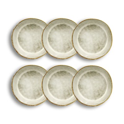 Lot de 6 assiettes coupes en grès 15,5cm, BORAL OGO LIVING