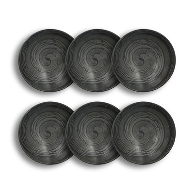 Lot de 6 assiettes creuses en grès 19cm, TORNADE NOVASTYL
