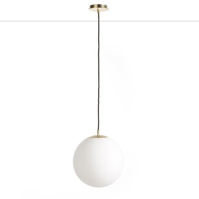 Suspension laiton et verre opaline Ø30 cm, Moricio LA REDOUTE INTERIEURS