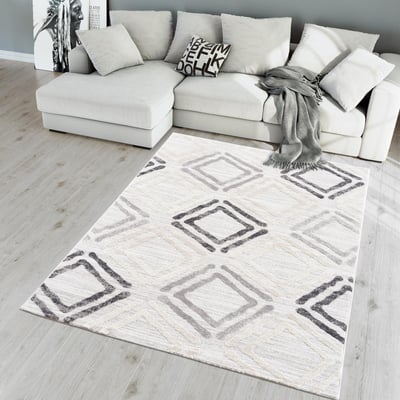 Tapis salon et chambre tissé motif géométrique DOUCA UN AMOUR DE TAPIS