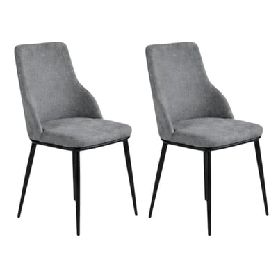 Chaise en tissu, pieds métal (lot de 2) AUREN PIER IMPORT