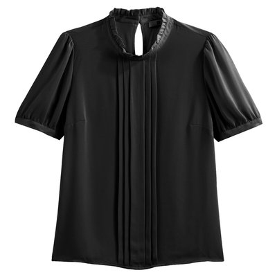 Ruffled Collar Blouse with Short Sleeves LA REDOUTE COLLECTIONS