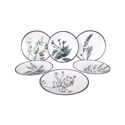 Assiette en céramique Green garden (Lot de 6) Assiettes plates 25 cm HANAH HOME