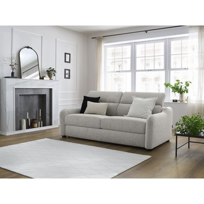 Canapé lit 3 places en tissu chiné couchage 140x195 cm, JACOB BOBOCHIC