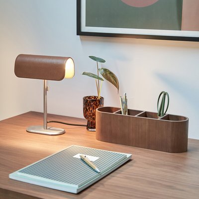 Vilmo Chrome Metal & Leather Desk Lamp LA REDOUTE INTERIEURS
