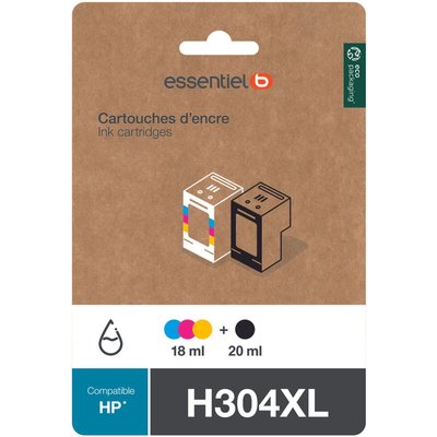 Cartouche d'encre H 304 XL noir + 3 couleurs ESSENTIEL B
