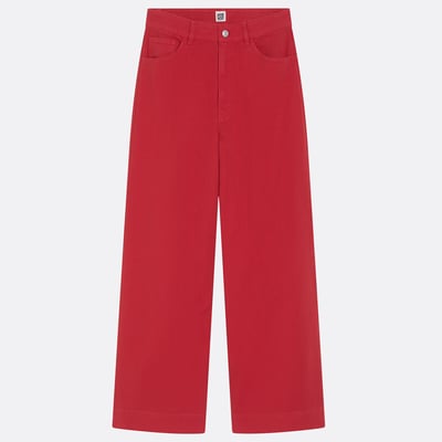 Pantalon 7/8ème large à taille haute en coton LA REDOUTE COLLECTIONS