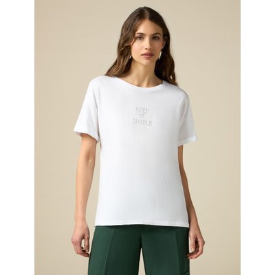 T-shirt with patterned satin part OLTRE