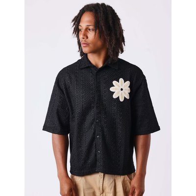 Chemise brodée ajourée avec fleur PROJECT X