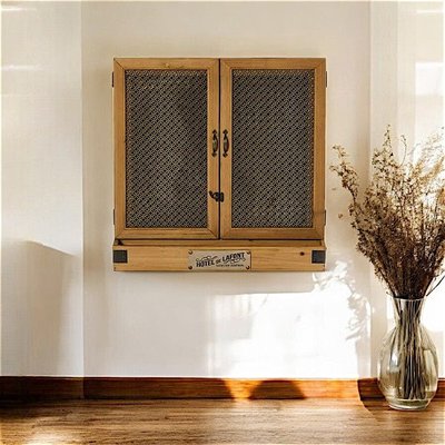 Tableau mural vintage déco 2 portes LAMPHUN PIER IMPORT
