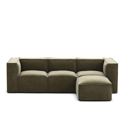 Modulable 3 places et pouf velours vintage Seven LA REDOUTE INTERIEURS