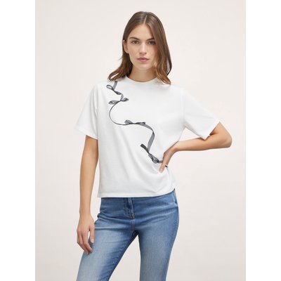 T-shirt boxy in jersey di cotone MOTIVI
