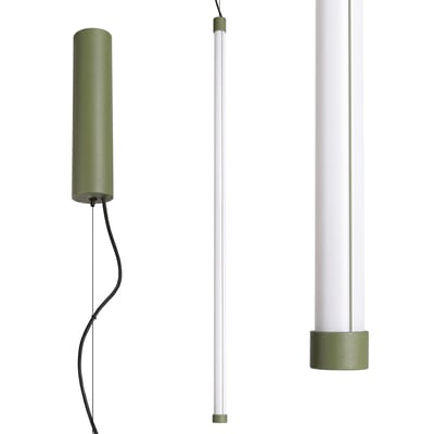 Suspension Acier Vert Olive LED 1 Trang EDEN