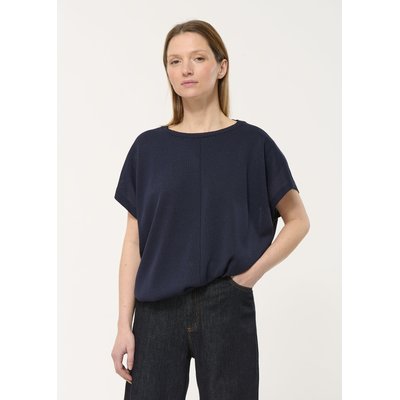 Pull bleu marine oversize manches courtes HUMILITY