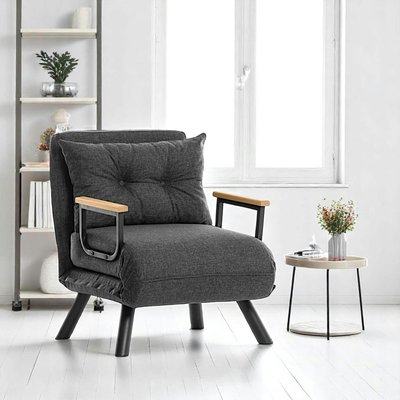 Fauteuil convertible gris foncé - coussin assorti MODI PIER IMPORT
