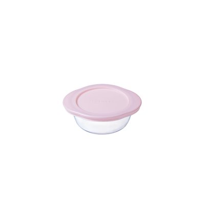 Pot bébé rond avec couvercle rose 0,4L PYREX