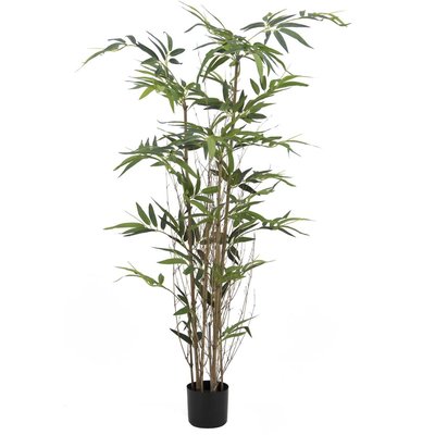 Bambou artificiel 3 troncs 336 feuilles hauteur 150 cm JARDINDECO