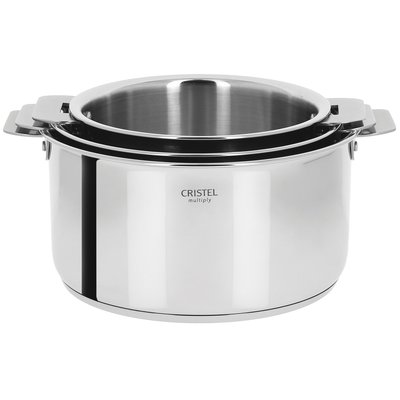 Série de 3 casseroles inox  amovible CASTELINE CRISTEL