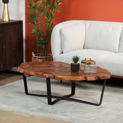 Table basse ovale teck massif recyclé BALTIMORE PIER IMPORT