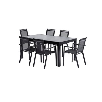 Ensemble en aluminium, 6 fauteuils HPL WILSA GARDEN
