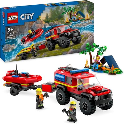 Le camion de pompiers 4x4 et le canot de sauvetage LEGO