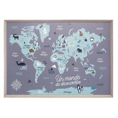 Tableau carte du monde enfant ATMOSPHERA