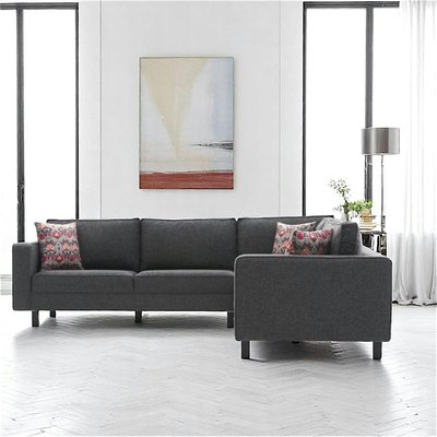 Canapé d’angle réversible anthracite - pieds droits CORTONA PIER IMPORT