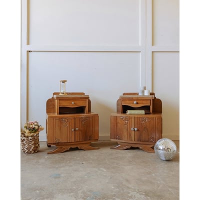 Paire de tables de chevet style art déco Odile N°1432 - Bon état DEBONGOUT
