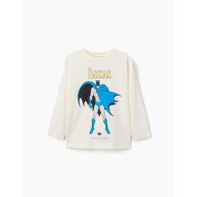 T-shirt en coton à manches longues avec imprimé Batman ZIPPY