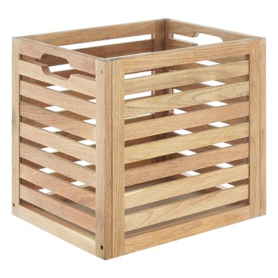 Slatted Storage Box in Walnut Wood SO'HOME