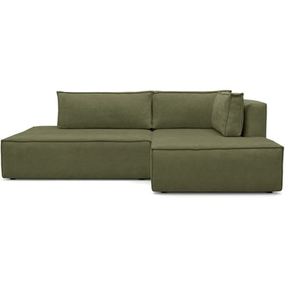 Canapé d'angle à droite convertible 3 places en tissu chenille - BARANI HOMIFAB