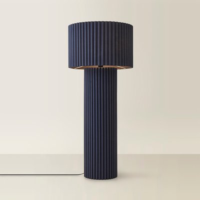 Colour Drench Ribbed Full Fabric Midi Floor Lamp SO'HOME