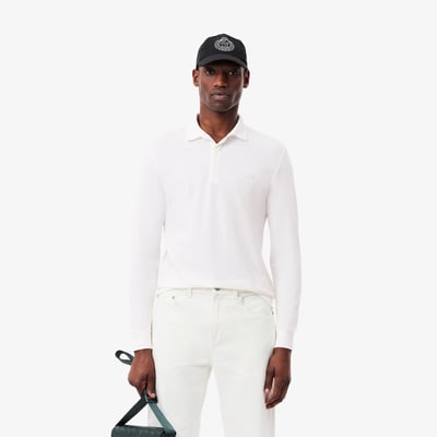 Polo manches longues droit maille piquée LACOSTE